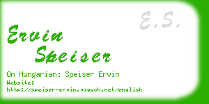 ervin speiser business card